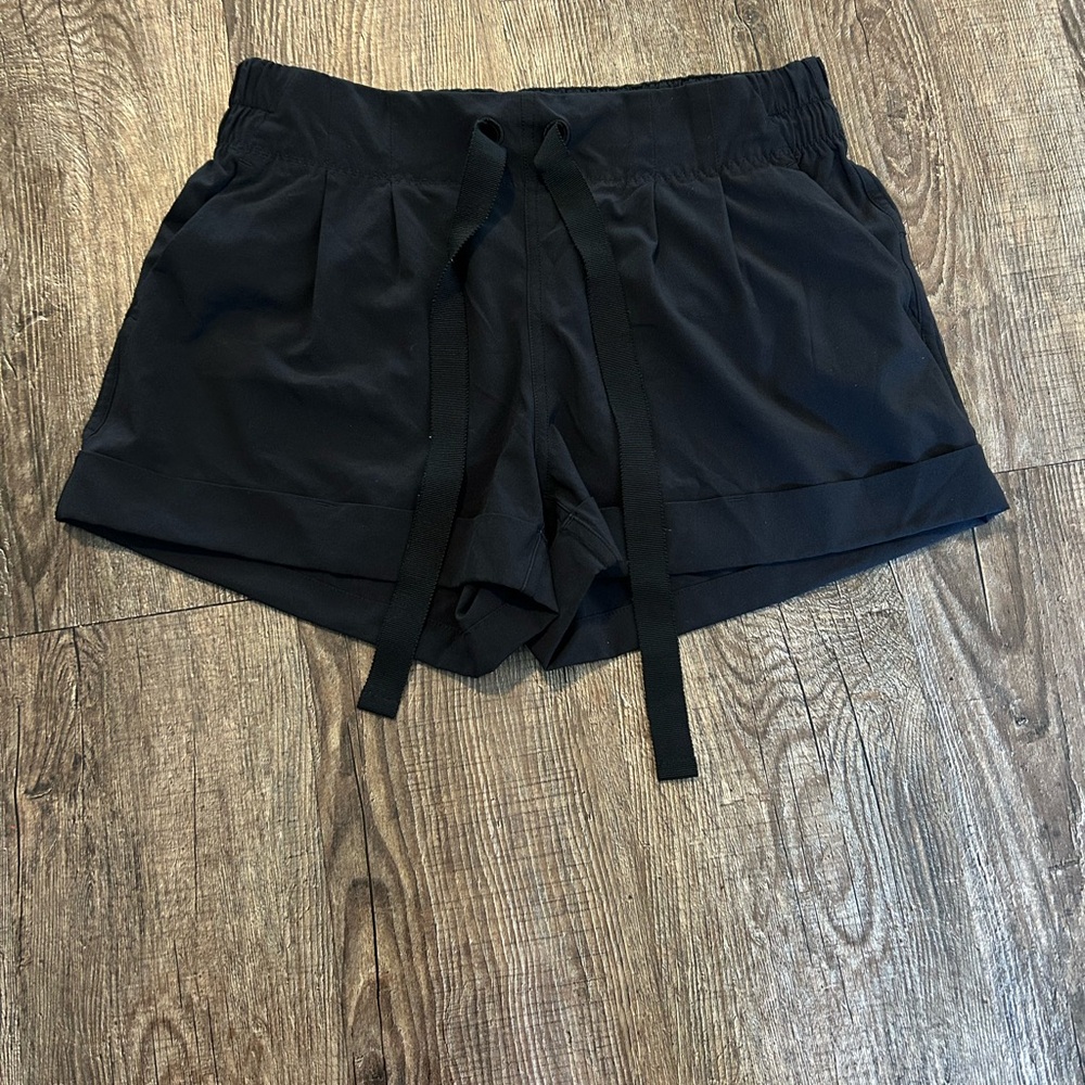 lululemon athletica Black Elastic Waist Drawstring Athletic Shorts